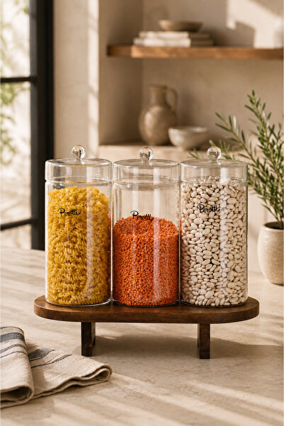 Perotti Gaby 1200 ml 3-Piece Borosilicate Glass Jar 10X20 cm