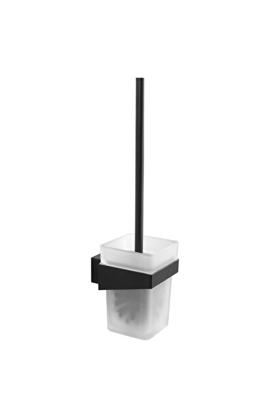 Karag NEO 8701 55 Μαύρο Ματ Γυάλινη Επιτοίχια Θήκη Βούρτσας Τουαλέτας