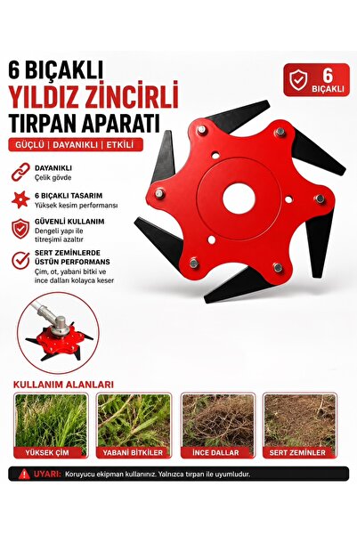 İBELTECH İBL-TA12 Altı Bıçaklı Zincirli Tırpan Aparatı