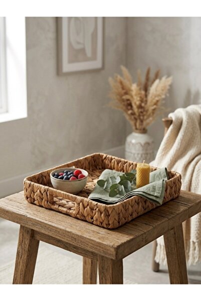 HBS Art Design Set of 3 or Single Natural Wicker Presentation Tray - Fine and...