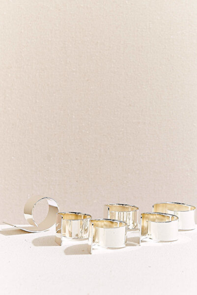 Paşabahçe Ribbon Napkin Ring Set of 6, Stylish Tableware Accessory
