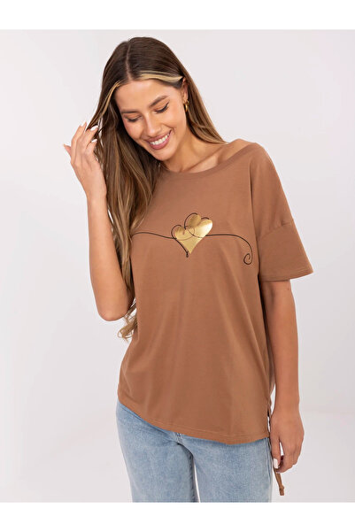 Factory Price Γυναικείο T-Shirt σε καφέ χρώμα