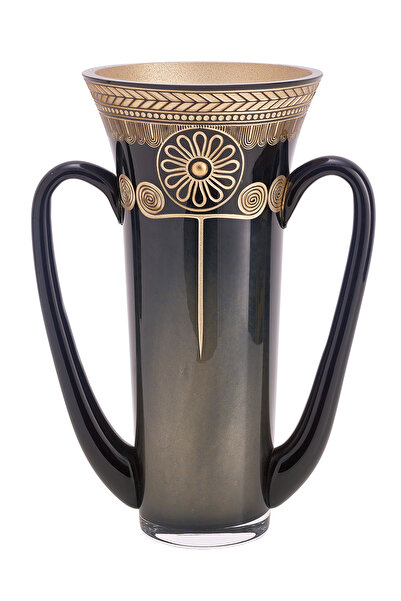 Paşabahçe Troya Vase with Handle, Stylish Decorative Vase