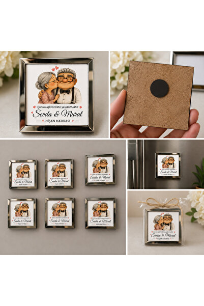 Sultan magnet hediyelik Kişiye Özel Söz Nişan Nikah Hatırası Çerçeveli Magnet...