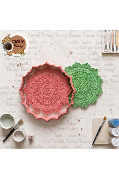 CookieKonsept Mandala Decoration # 1 Ceramic Mold Stamp Frame 12cm |   Compat...