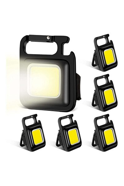 ELTRAZONE 6 Pack COB Small Flashlights Bright Rechargeable Keychain Mini Flas...