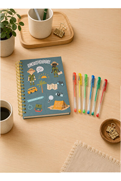 Midi Stationery Set with a Notebook and Colored Gel Pens A5