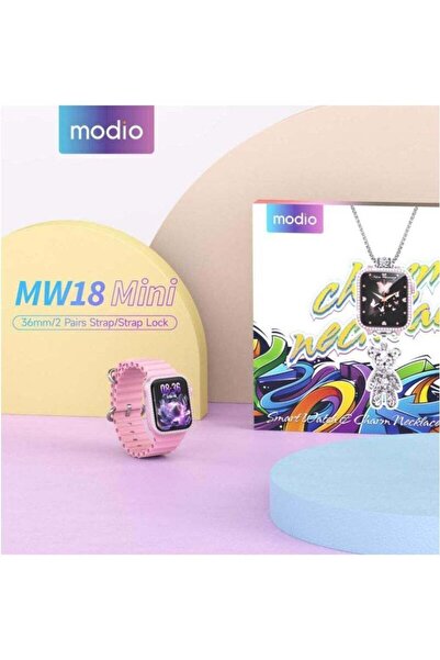 Modio MW18 Mini Smart Watch with 36mm HD Display, 2 Interchangeable Straps, S...
