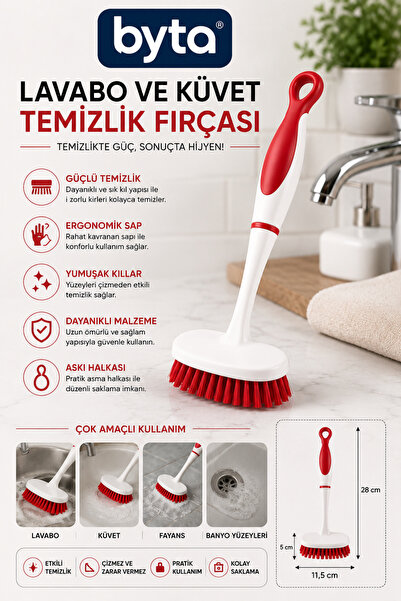 BYTA Sink and Tub Cleaning Brush Multipurpose Bathroom, Tile, and Sink Cleani...