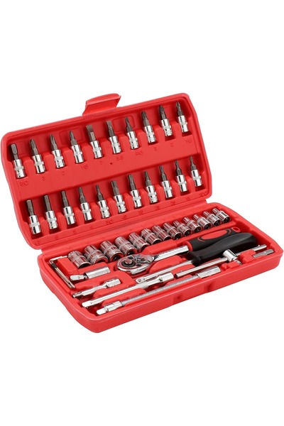 Primo Plus DX2514 Professional 46 PCS Socket Set, Drive Ratchet Wrench & Scre...