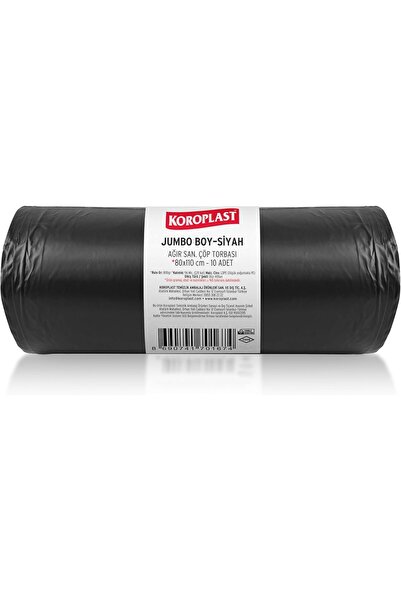 Yıldızan Zg Store Heavy Duty Industrial Garbage Bags Jumbo Size Black 10-Pack...