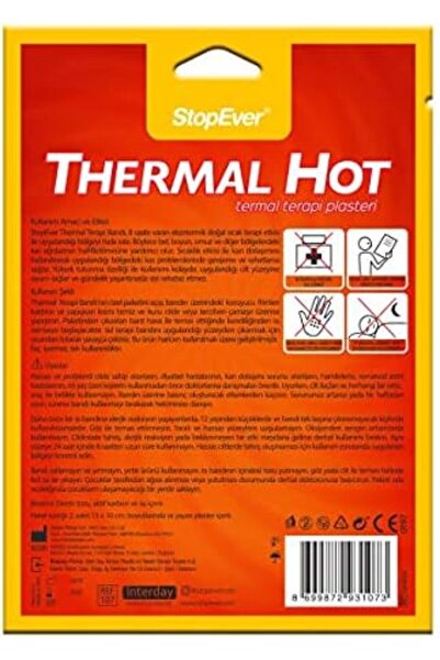 Yıldızan Pazarnet Ti̇caret Stopever Thermal Hot Therapy Plaster - Pack of 6 |...