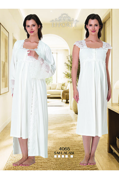 EM&FA TEKSTİL Maternity Nursing Nightgown Set with Special Features