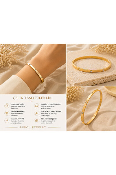 BURCU JEWELRY سوار أصفاد من حجر الزركون