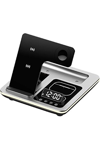 Generic 5-in-1 Wireless Charging Station, Fast Qi Charging Stand for Smartphone, Smartwatch & Earbuds, Multi-Device Charging Dock