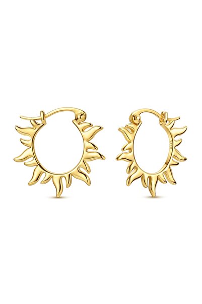 Choice47 KTE618 Hot Sale Gold Color Silver 925 Earring For Woman Round Sun Mo...
