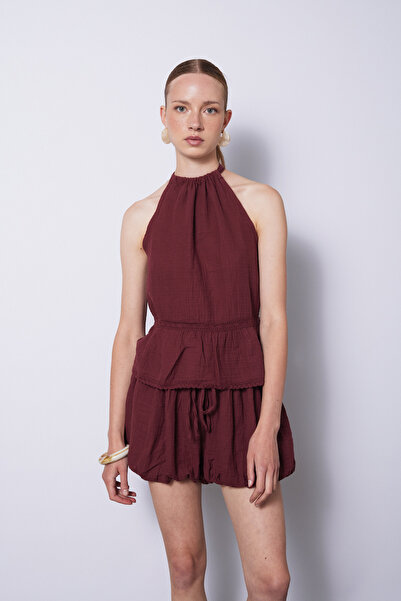 Nisan Lace-Detail Muslin Top