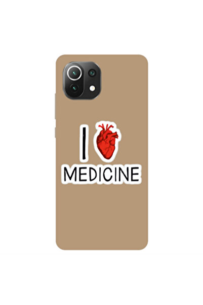 Other Xiaomi Mi 11 Lite I Love Medicin Brown Colored Silicone TPU Θήκη
