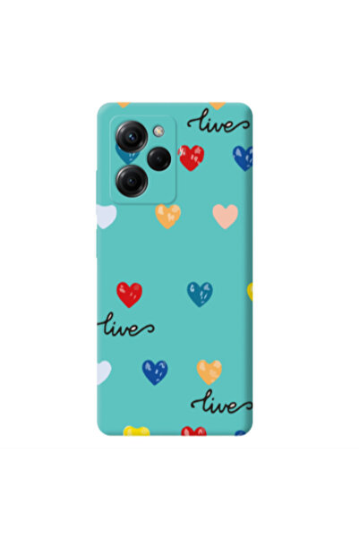 Other Xiaomi Poco X5 Pro Heart Lives Turquoise Colored Silicone TPU Θήκη
