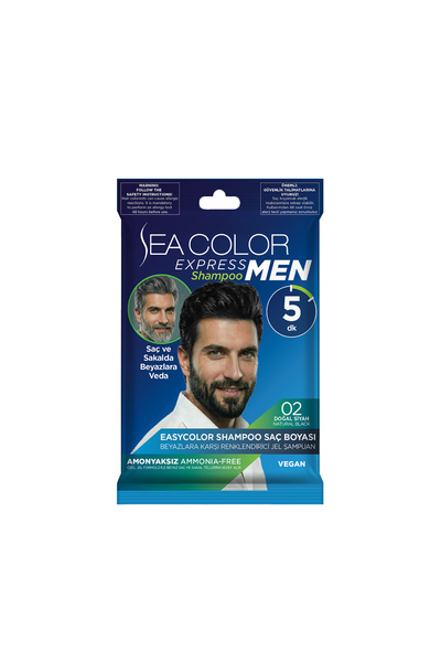 Sea Color Express Men Amonyaksız Şampuan Boya, Şampuan Kolaylığında Erkek Saç...