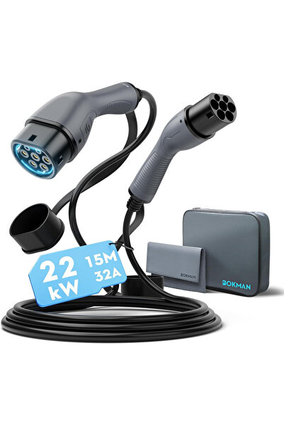 bokman Cablu incarcare EV pentru masini electrice BEV/PHEV Type 2, 32A 22 kW ...