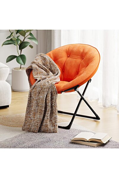 Garvee Folding Saucer Chair - Faux Fur Soft and Comfortable - Ideal for Bedro...