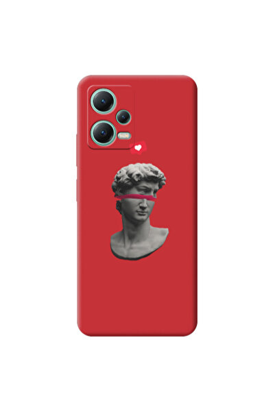 Other Xiaomi Redmi Note 12 Pro 5G Half statue Red Colored Silicone TPU Θήκη