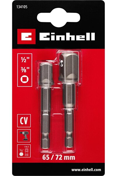 Einhell Orijinal Adaptör Seti, 2 Parça, 65 / 72 mm, 3/8" / 1/2" (Krom Vanadyu...
