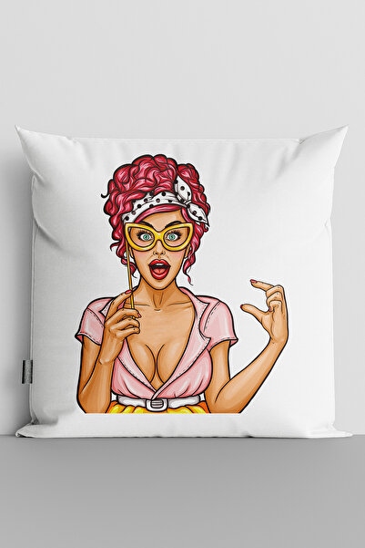 TicaretJet غطاء وسادة مطبوع رقميًا على الوجهين للنساء من Popart - 1167