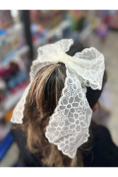 EyER Shoping مشبك أوتوماتيكي للبالغين من الدانتيل باللون الأبيض