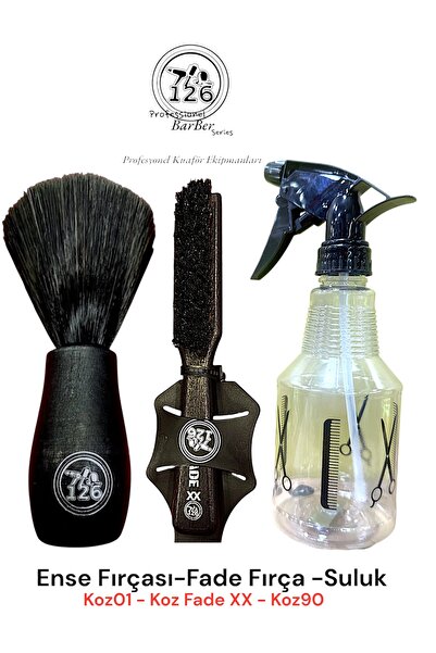 126 Professionel Barber Series 126 Koz01 Ense Fırçası , Koz XX Fade Fırça , K...