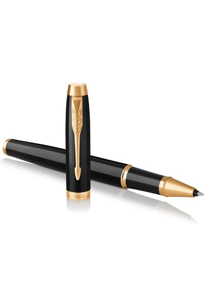 Parker IM Rollerball Pen, Black Coating with Gold Accents, Fine Tip, with Cas...