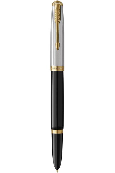 Parker Luxury Fountain Pen 51 with Gold Edges, Black
