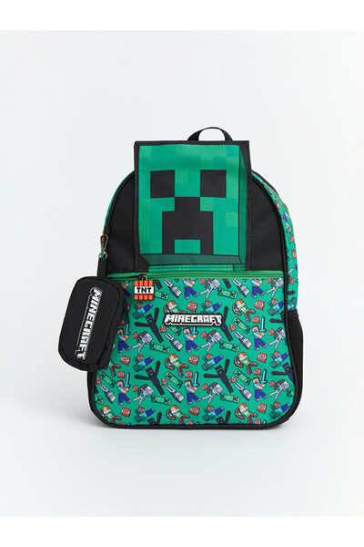 LC Waikiki Siyah Minecraft Baskılı Erkek Çocuk Sırt Çantası