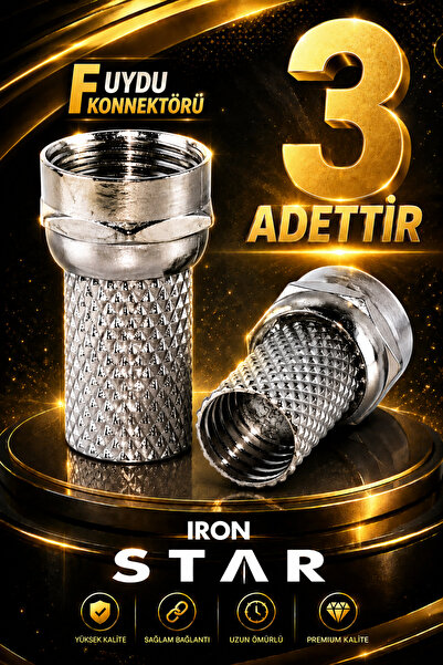 IRONSTAR 3 ADET F uydu konnektörü / RG6 F konnektör / çanak anten bağlantı / ...