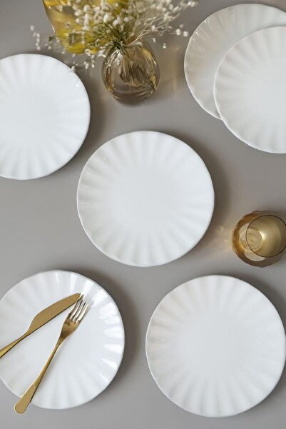 Yıldızan Edl Shop White Cake Plate 22 cm 6 Pieces 004 Edl Shop 1290799