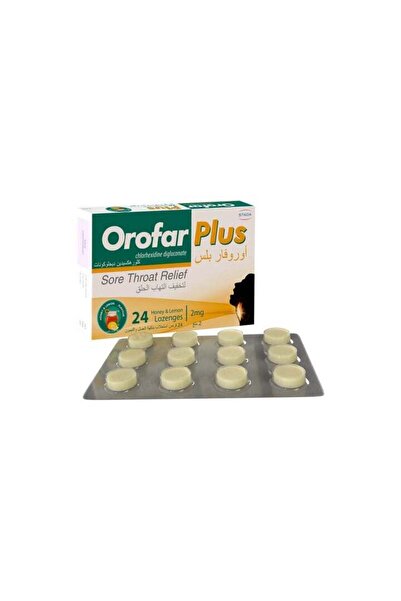 orofar PLUS SORE THROAT HONEY LEMON LOZ 24S 4358