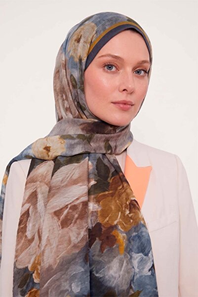 Levidor Mustard Rose Patterned Tencel Shawl