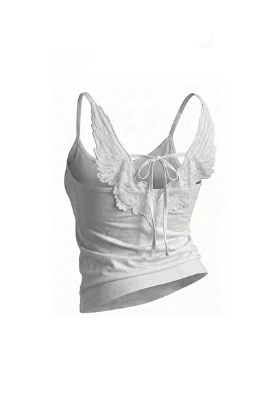 ARS Butik Angel Wing Tie Back Low Cut Y2K Short Sleeve Body