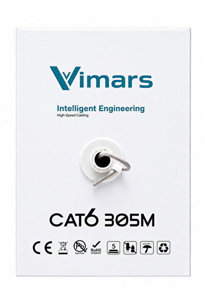 vimars CAT6 23AWG 305 Metre 0.50mm Gri UTP Ethernet İnternet Kablosu