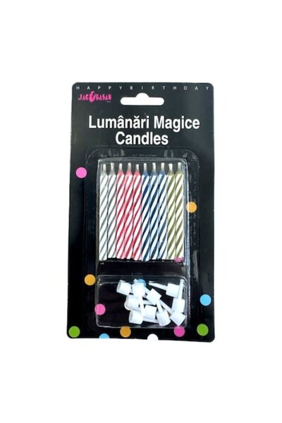 OEM Set of 10 cake candles, multicolor, 6cm