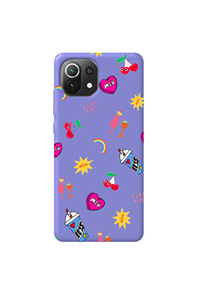 Other Xiaomi Mi 11 Lite glam time Purple Colored Silicone TPU Θήκη