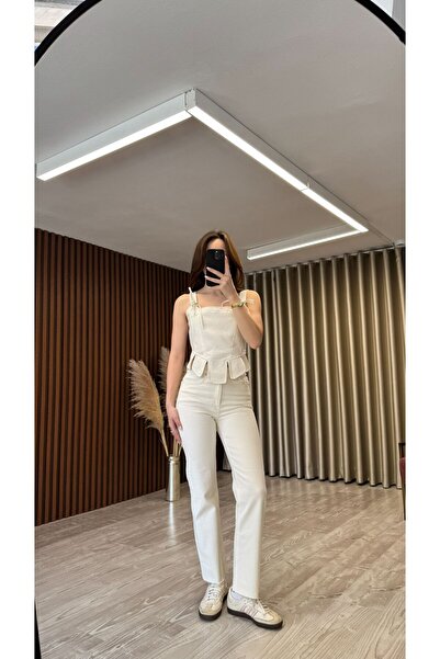 rimas İç Göstermeyen Beyaz Denim Pantolon