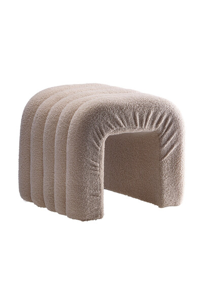 Decorer Taburet textil bouclé crem 44 x 35 x 38 cm