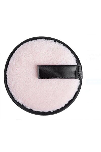 OEM Burete Indepartare Machiaj Rotund Roz Negru Fluffy 10cm