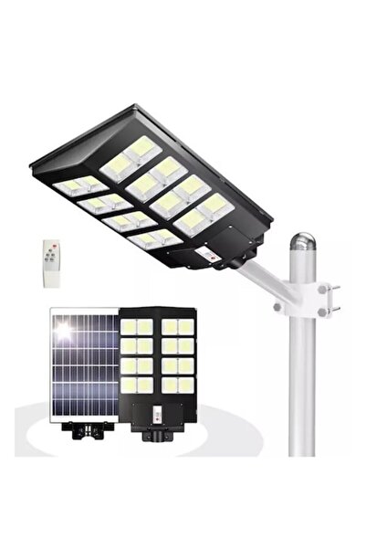 Jortan Lampă stradală solară dublă mare de 800W cu telecomandă, structură met...