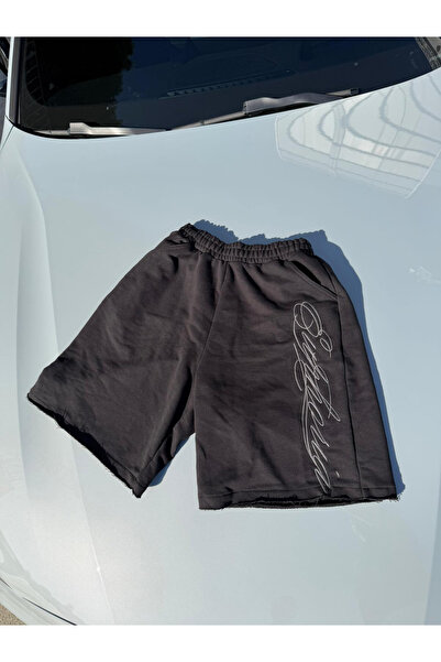 Violon Unisex Black Melange Oversize Shorts