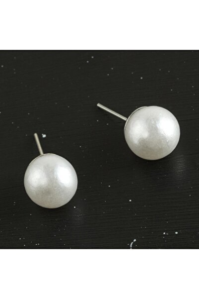 ZERO LAND Spt-Gld Top Pearl Earrings 10 mm (231004) - Cream