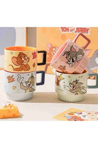 Mihristore Tom Ve Jerry Kupa Bardak Seti 4'lü Kupa Bardak Seti Hediyelik Kupa...