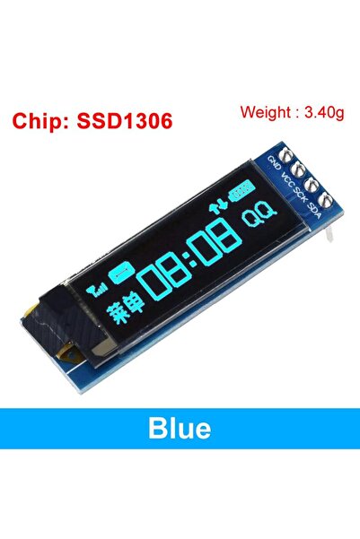 Generic Μπλε οθόνη OLED 0,91 ιντσών, μονάδα 128x32 pixel για Arduino